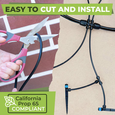 1/4 Drip Irrigation Tubing 100ft for Push-To-Connect System easy to cut and install